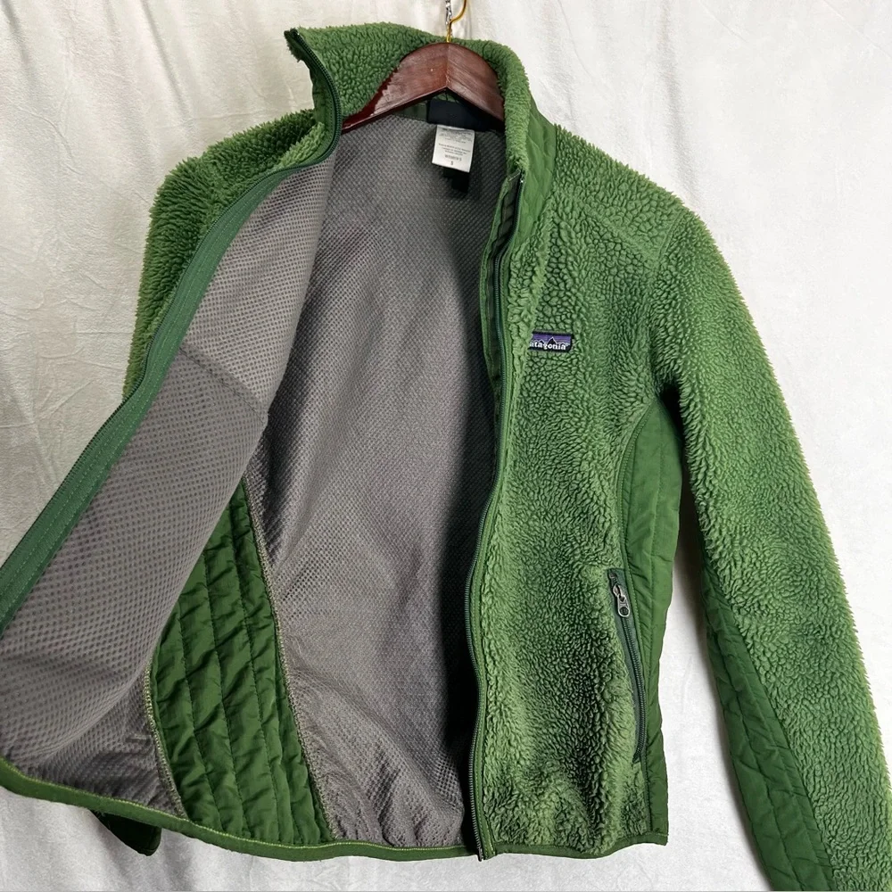 Patagonia Jacket Women S Forest Green Retro X Sherpa Deep Pile Fleece Full Zip